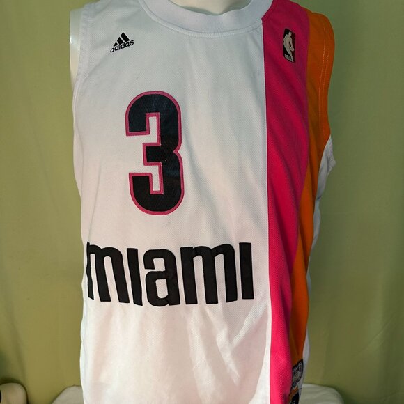 Dwayne Wade Miami Heat Adidas Retro Hardwood Classics Jersey Small ABA NBA - Picture 4 of 8